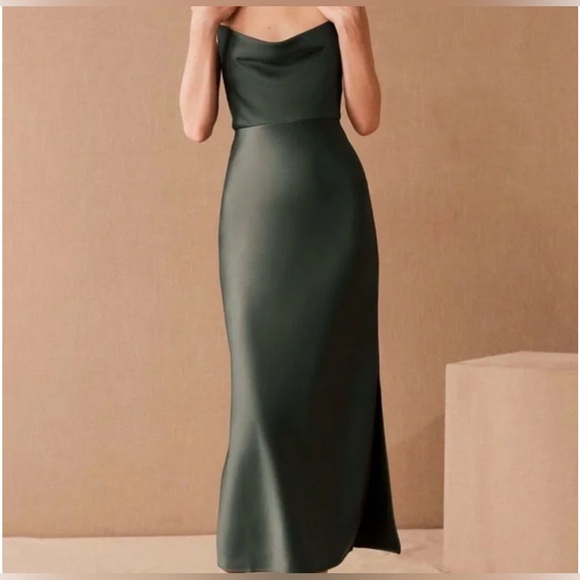BHLDN Dresses & Skirts - BHLDN by Anthropologie Cowl Neck Slip Midi Dress